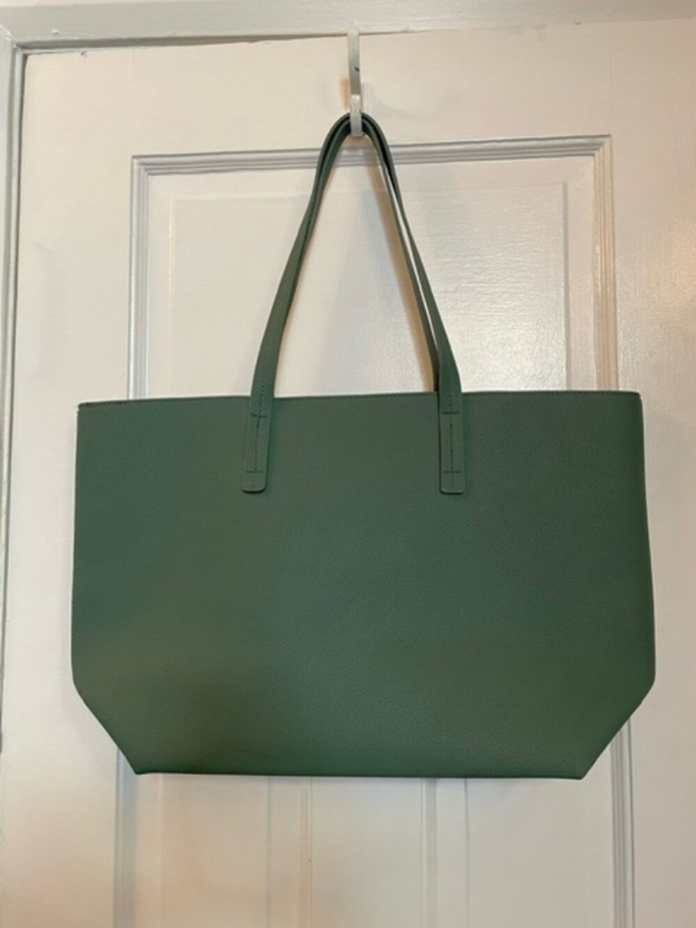 Indigo Large Faux Leather Tote Bag in Forest Green